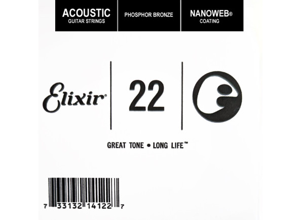 Elixir 14122 Nanoweb Phosphor Bronze Acoustic .022 Single String Elixir 14122 Nanoweb Phosphor Bronze Acoustic .022 Single String